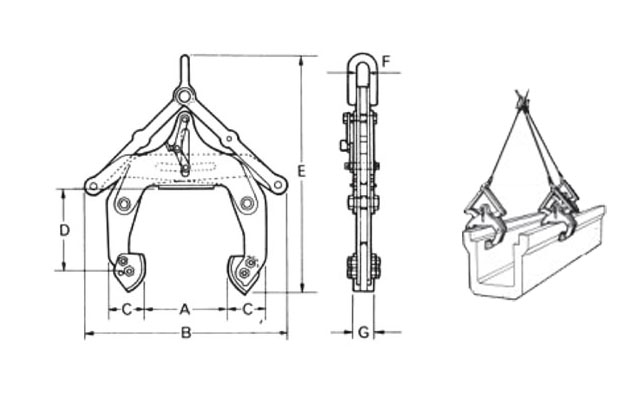 ELC型鷹牌混凝土夾鉗結構